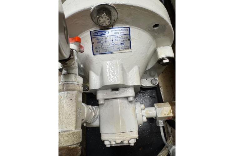 Close-up of a Marsili marine component on a 2004 Etoile Marine Maxi Cat 24.
