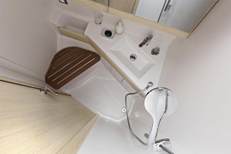 Manufacturer Provided Image: Modern bathroom of Beneteau Oceanis 46.1 yacht, year 2025.