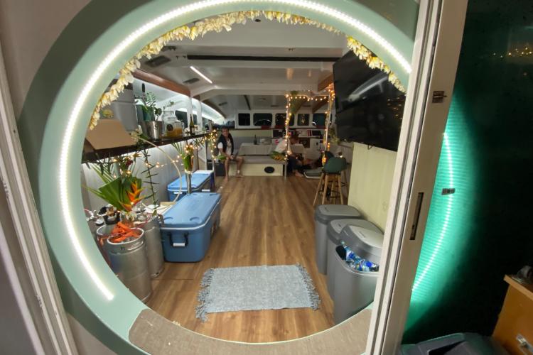 Interior of 2004 Etoile Marine NAUTILUS 360 yacht with modern decor and ambient lighting.