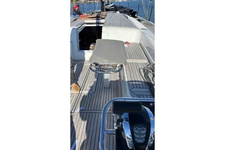 2024 Beneteau First 53 yacht deck with sleek design and modern features.